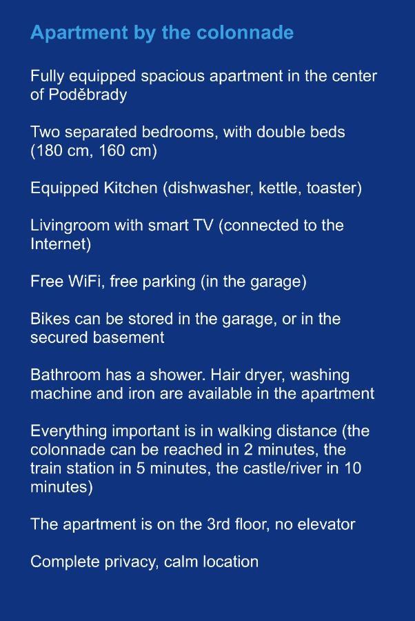 Apartman U Kolonady, Poděbrady Kültér fotó